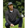 COOFANDY Men’s Quarter Zip Pullover Lightweight Mock Neck Sweatshirt Casual Long Sleeve Polo Shirts(Grey)