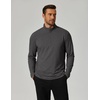 COOFANDY Men’s Quarter Zip Pullover Lightweight Mock Neck Sweatshirt Casual Long Sleeve Polo Shirts(Grey)