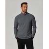 COOFANDY Men’s Quarter Zip Pullover Lightweight Mock Neck Sweatshirt Casual Long Sleeve Polo Shirts(Light Grey)