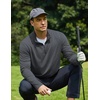 COOFANDY Men’s Quarter Zip Pullover Lightweight Mock Neck Sweatshirt Casual Long Sleeve Polo Shirts(Light Grey)