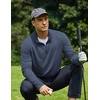 COOFANDY Men’s Quarter Zip Pullover Lightweight Mock Neck Sweatshirt Casual Long Sleeve Polo Shirts(Midnight Blue)