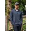 COOFANDY Men’s Quarter Zip Pullover Lightweight Mock Neck Sweatshirt Casual Long Sleeve Polo Shirts(Midnight Blue)
