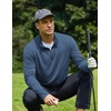 COOFANDY Men’s Quarter Zip Pullover Lightweight Mock Neck Sweatshirt Casual Long Sleeve Polo Shirts(Navy)