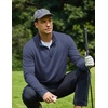 COOFANDY Men’s Quarter Zip Pullover Lightweight Mock Neck Sweatshirt Casual Long Sleeve Polo Shirts(Navy Blue)