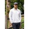 COOFANDY Men’s Quarter Zip Pullover Lightweight Mock Neck Sweatshirt Casual Long Sleeve Polo Shirts(White)