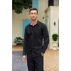 COOFANDY Men’s Stretch Wrinkle-Free Dress Shirts Long Sleeve Button Down Casual Cotton Shirt Black