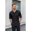 COOFANDY Men’s Stretch Wrinkle-Free Dress Shirts Long Sleeve Button Down Casual Cotton Shirt Black