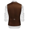 COOFANDY Men’s Suede Leather Vest Layered Style Dress Vest Waistcoat, Brown, Large