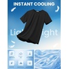 COOFANDY Men’s Swim Shirt Short Sleeve UPF 50+ Sun Shirt Rash Guard T-Shirts Quick Dry Beach Shirts Breathable(Black)