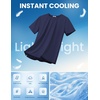 COOFANDY Men’s Swim Shirt Short Sleeve UPF 50+ Sun Shirt Rash Guard T-Shirts Quick Dry Beach Shirts Breathable(Navy Blue)