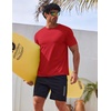 COOFANDY Men’s Swim Shirt Short Sleeve UPF 50+ Sun Shirt Rash Guard T-Shirts Quick Dry Beach Shirts Breathable(Red)