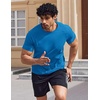 COOFANDY Mens Swim Shirt Short Sleeve UPF 50+ Sun Shirts Rash Guard Quick Dry Beach Water T Shirts for Men(Blue)