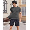 COOFANDY Mens Swim Shirt Short Sleeve UPF 50+ Sun Shirts Rash Guard Quick Dry Beach Water T Shirts for Men(Dark Gray)