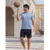 COOFANDY Mens Swim Shirt Short Sleeve UPF 50+ Sun Shirts Rash Guard Quick Dry Beach Water T Shirts for Men(Light Blue)