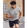 COOFANDY Mens Swim Shirt Short Sleeve UPF 50+ Sun Shirts Rash Guard Quick Dry Beach Water T Shirts for Men(Light Gray)