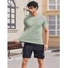 COOFANDY Mens Swim Shirt Short Sleeve UPF 50+ Sun Shirts Rash Guard Quick Dry Beach Water T Shirts for Men(Light Green)