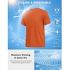 COOFANDY Mens Swim Shirt Short Sleeve UPF 50+ Sun Shirts Rash Guard Quick Dry Beach Water T Shirts for Men(Orange)