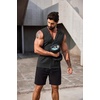 COOFANDY Men’s Workout Hooded Tank Tops 2 Pack Zip Up Sleeveless Gym Shirts Muscle Cut Off T Shirt Bodybuilding Hoodies(Black(1pcs))