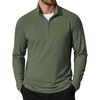 COOFANDY Men’s Quarter Zip Pullover Lightweight Mock Neck Sweatshirt Casual Long Sleeve Polo Shirts(Army Green)