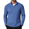 COOFANDY Men’s Quarter Zip Pullover Lightweight Mock Neck Sweatshirt Casual Long Sleeve Polo Shirts(Blue)