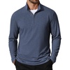 COOFANDY Men’s Quarter Zip Pullover Lightweight Mock Neck Sweatshirt Casual Long Sleeve Polo Shirts(Midnight Blue)