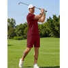 COOFANDY Men Short Sets 2 Piece Outfits Casual Quarter Zip Polo Shorts Sets Textured Summer Outfits Fashion Tracksuit Golf(Wine Red)