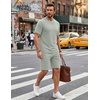 COOFANDY Men’s Cotton Waffle 2 Piece Outfits Casual Short Sleeve Shirts and Shorts Set Summer Jogging Tracksuit Lounge Sets(Light Green)