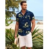 COOFANDY Mens Hawaiian Shirt Short Sleeve Button Down Shirts Tropical Summer Beach Shirts Casual Floral Aloha Shirts(Bamboo & Orchids)