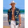 COOFANDY Mens Hawaiian Shirt Short Sleeve Button Down Shirts Tropical Summer Beach Shirts Casual Floral Aloha Shirts(Bamboo & Orchids)