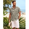 COOFANDY Mens Hawaiian Shirt Short Sleeve Button Down Shirts Tropical Summer Beach Shirts Casual Floral Aloha Shirts(Light Yellow Leaves)