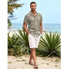 COOFANDY Mens Hawaiian Shirt Short Sleeve Button Down Shirts Tropical Summer Beach Shirts Casual Floral Aloha Shirts(Light Yellow Leaves)