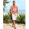COOFANDY Mens Hawaiian Shirt Short Sleeve Button Down Shirts Tropical Summer Beach Shirts Casual Floral Aloha Shirts(Red & Orange Floral)