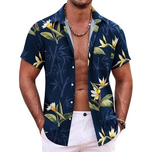 COOFANDY Mens Hawaiian Shirt Short Sleeve Button Down Shirts Tropical Summer Beach Shirts Casual Floral Aloha Shirts(Bamboo & Orchids)