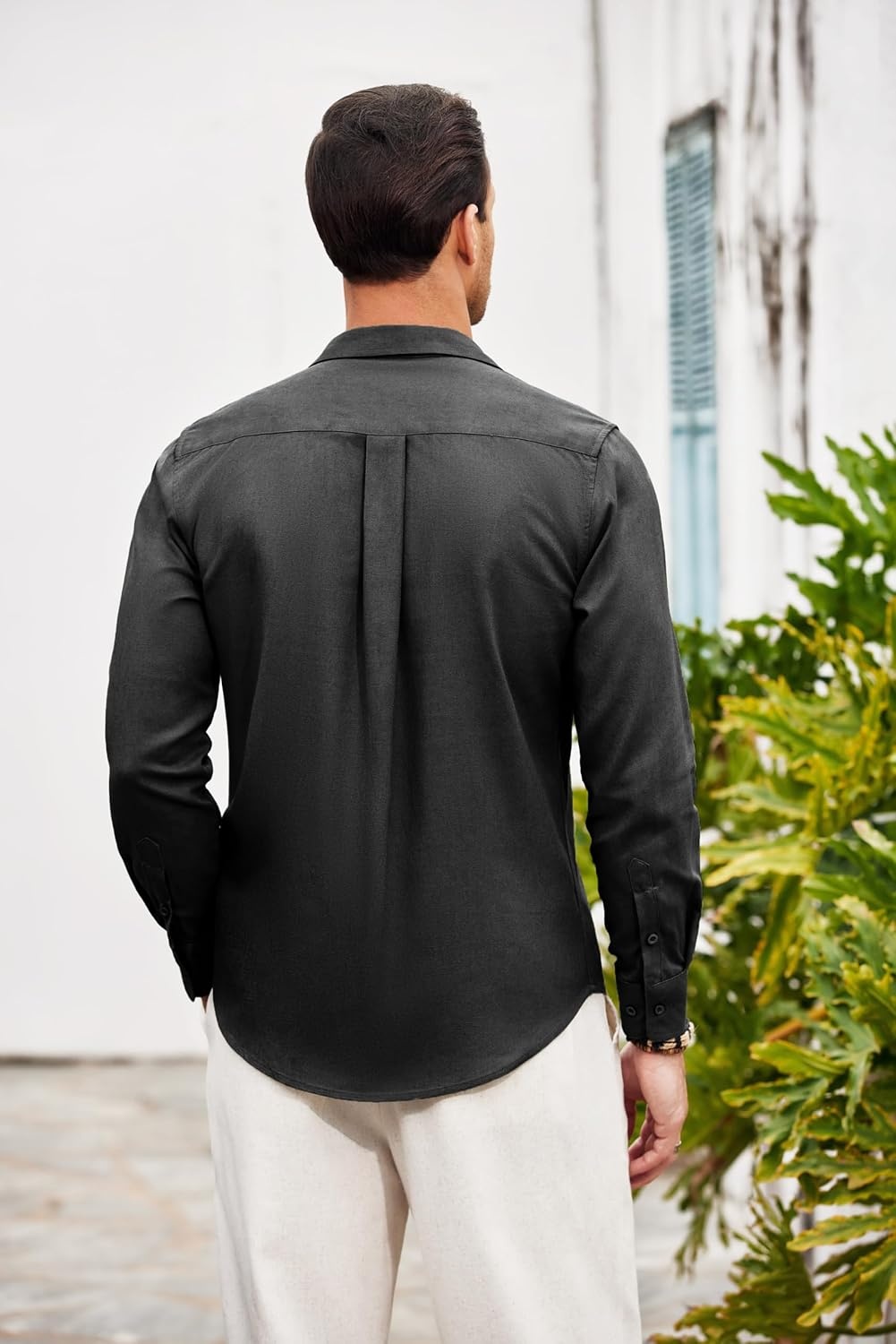 image:imageCOOFANDY Mens Oxford Shirt Double Pockets Long Sleeve Wedding Shirt Regular Fit
