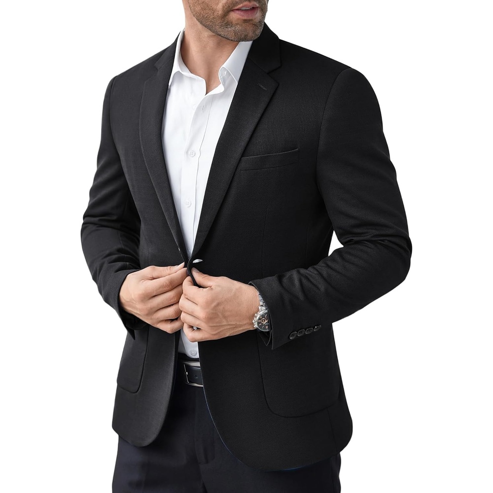 image:imageCOOFANDY Mens Casual Knit Blazer Suit Jacket Lightweight Sport Coats Two Button