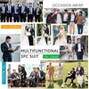 COOFANDY Mens 3 Piece Suits One Button Blazer Jacket Slim Fit Vest Suit Pant with Tie