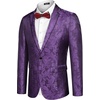 COOFANDY Men’s Floral Tuxedo Jacket Paisley Notch Lapel Stylish Suit Blazer Jacket for Wedding, Dinner, Prom, Party