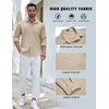 COOFANDY Mens Linen Shirts Long Sleeve Casual Button Down Shirts for Men Summer Beach Wedding Shirt, Khaki, X-Large