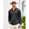 COOFANDY Men’s Oxford Shirt Double Pockets Long Sleeve Wedding Shirt Regular Fit