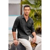 COOFANDY Men’s Oxford Shirt Double Pockets Long Sleeve Wedding Shirt Regular Fit