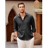 COOFANDY Men’s Oxford Shirt Double Pockets Long Sleeve Wedding Shirt Regular Fit