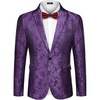 COOFANDY Men’s Floral Tuxedo Jacket Paisley Notch Lapel Stylish Suit Blazer Jacket for Wedding, Dinner, Prom, Party