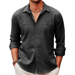 COOFANDY Men’s Oxford Shirt Double Pockets Long Sleeve Wedding Shirt Regular Fit