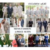 COOFANDY Dress Suits for Men Two Button Slim Fit Suit Tuxedo Suit Jacket Wedding Jacket Blazer Suit (Dark Grey XXL)