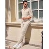 COOFANDY Men’s 2 Piece Outfits Casual Long Sleeve Button Down Shirt and Pants Sets Loungewear Streetwear Walking Suits