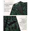 COOFANDY Men’s Suit Vest Paisley Floral Victorian Vests Gothic Steampunk Formal Waistcoat Tuxedo Vests with Notched Lapels(Green Paisley)