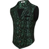 COOFANDY Men’s Suit Vest Paisley Floral Victorian Vests Gothic Steampunk Formal Waistcoat Tuxedo Vests with Notched Lapels(Green Paisley)