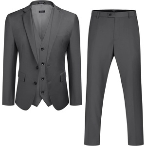 COOFANDY Dress Suits for Men Two Button Slim Fit Suit Tuxedo Suit Jacket Wedding Jacket Blazer Suit (Dark Grey XXL)