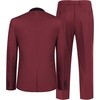 COOFANDY Men’s Wedding Suits 2 Piece Tuxedo Jacket One Button Peak Lapel Suit Jacket Dress Pants for Dinner,Prom,Party Wine Red