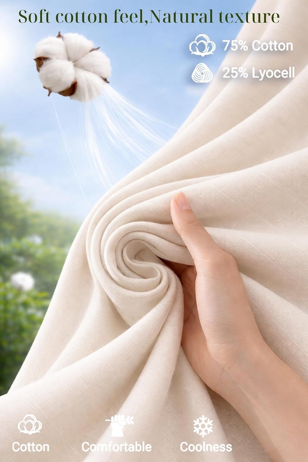 image:imageCOOFANDY Mens Button Down Short Sleeve Shirt Casual Cotton Summer Beach Wedding Linen Shirts with PocketBeige